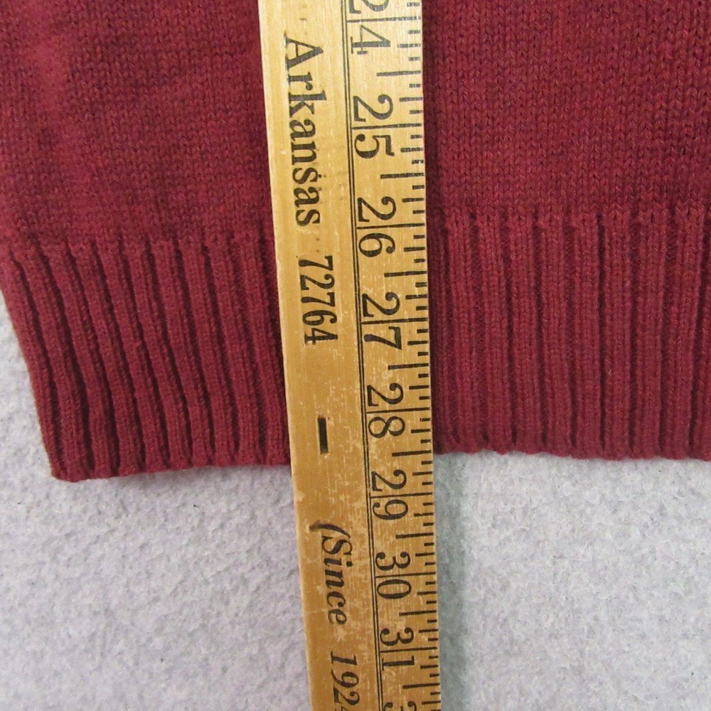 Truth Substance Mens Chunky Sweater M Maroon Red Mock Neck 1/4 Button Pullover - Picture 7 of 9